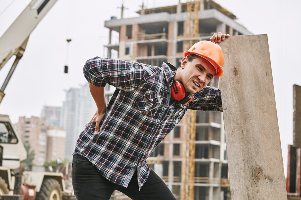 back injury on the construction site.