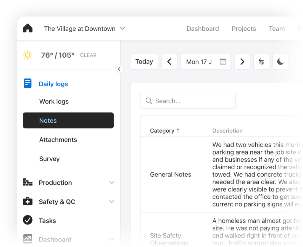 Adding note on daily report on web app.