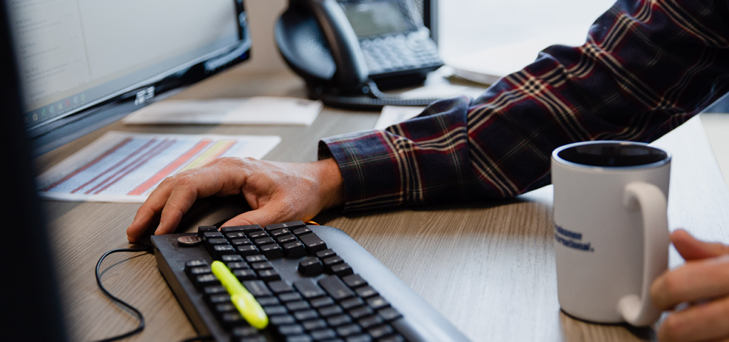 person using computer mouse.