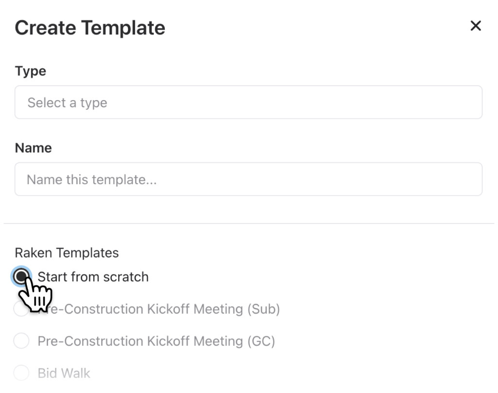 Raken construction checklist builder.
