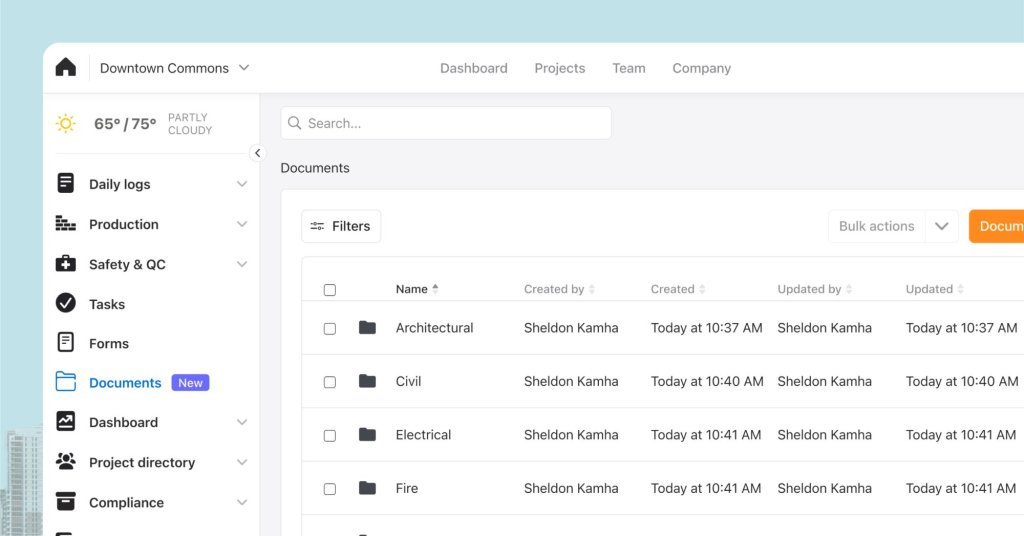 Raken construction document storage software.