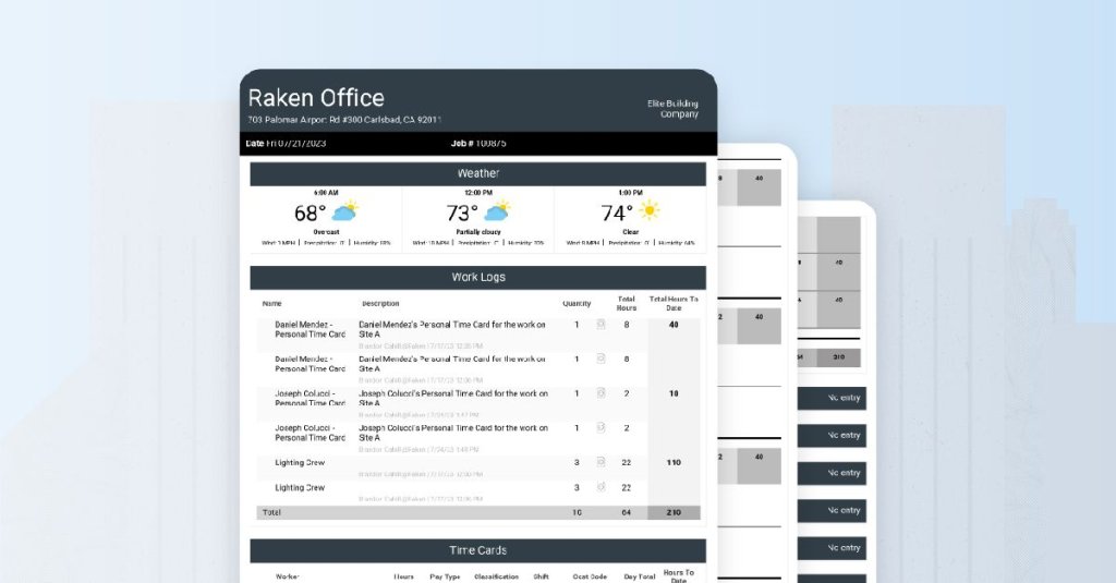 Raken construction management software for mechanical contractors.