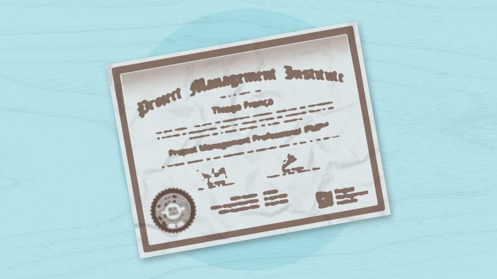 Project management certificate illustration.