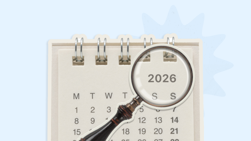 2026 calendar graphic.