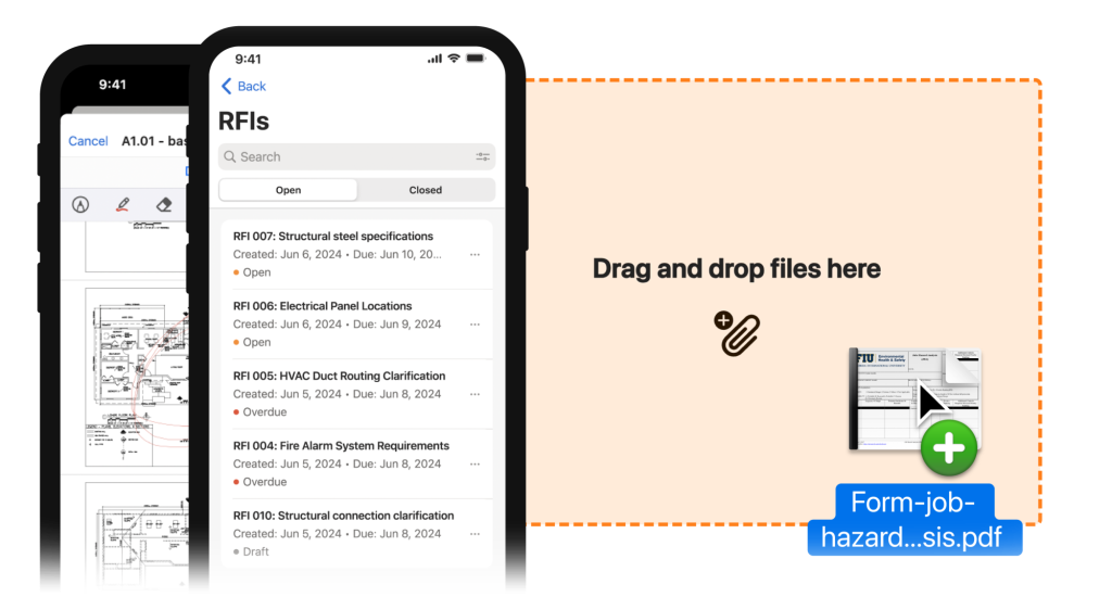 Raken construction document management software.
