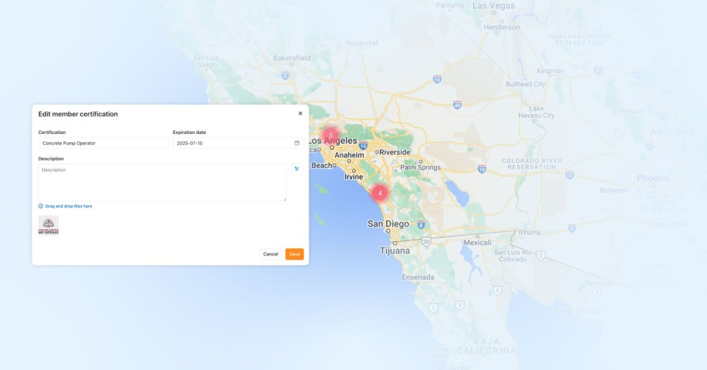 Raken construction certification tracking.