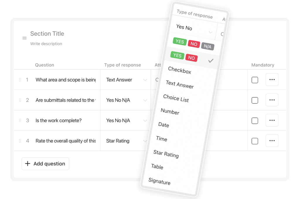 Raken construction checklists.