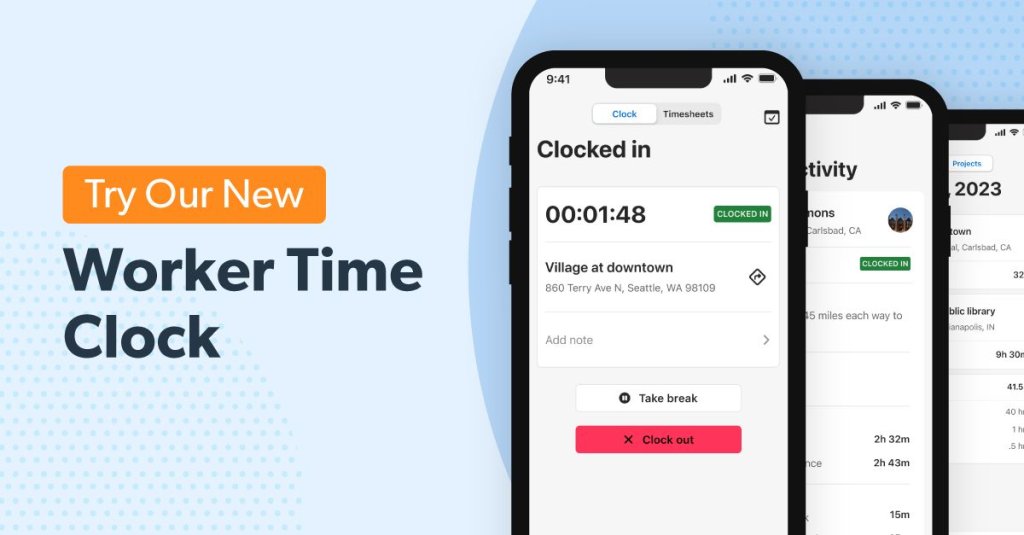Try Raken's new worker time clock app.