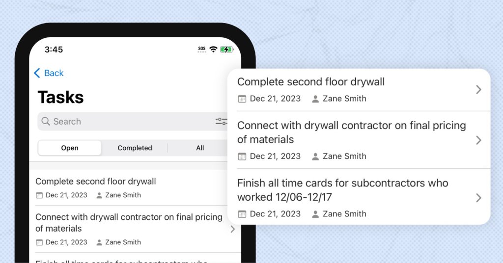 Raken construction task management software.