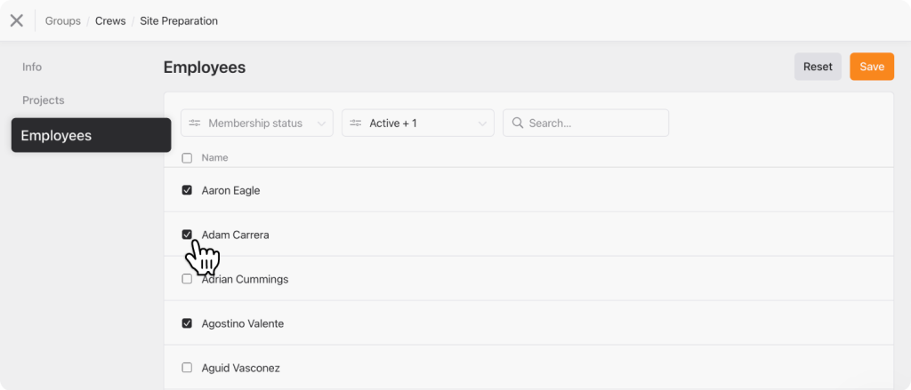 Raken employee groups software.