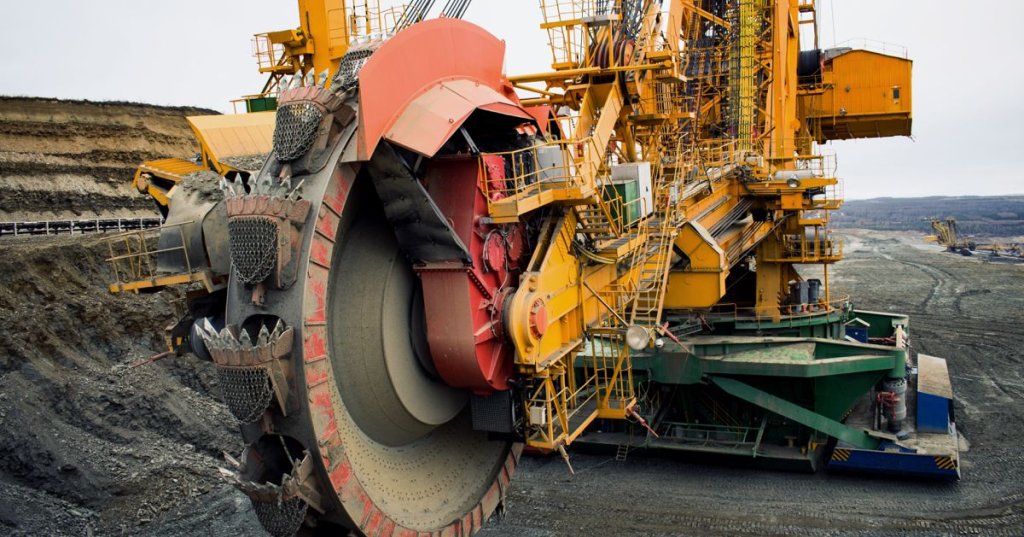 heavy equipment on construction site.