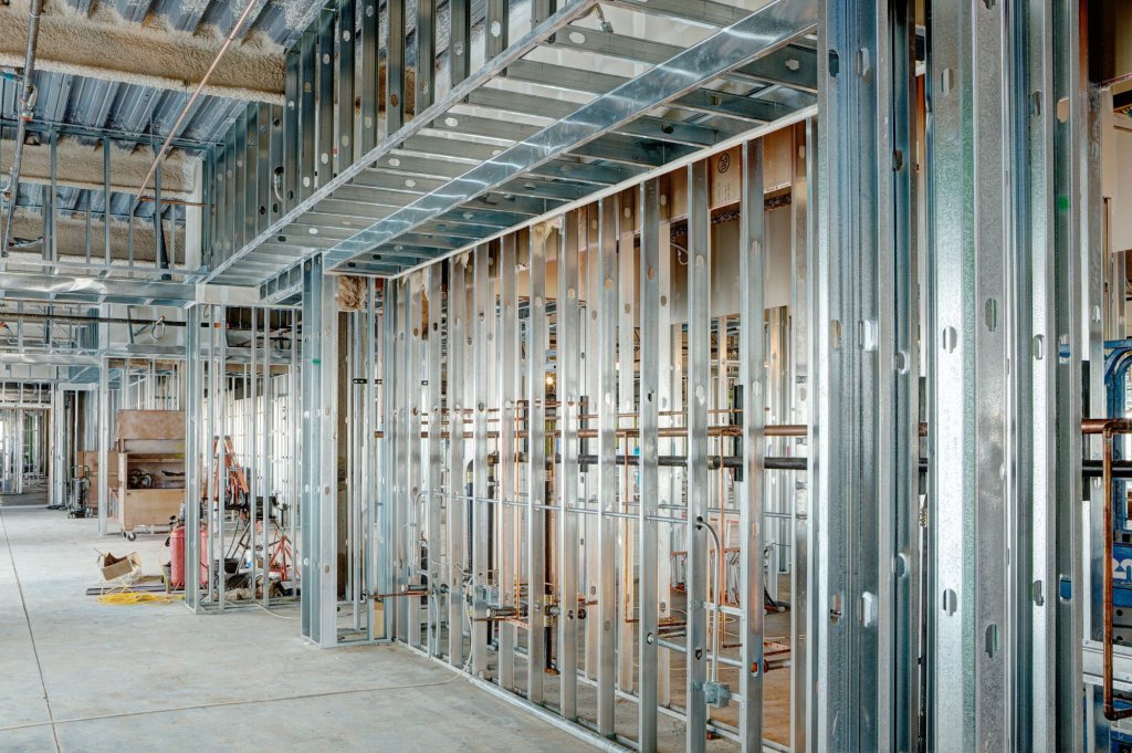 interior of building under construction.
