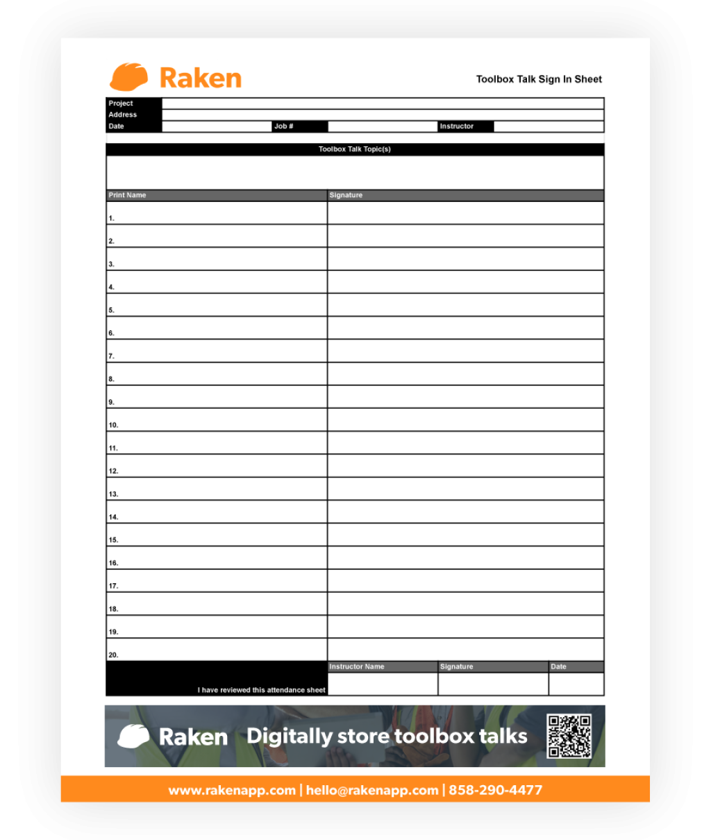 toolbox talk sign-in sheet template.