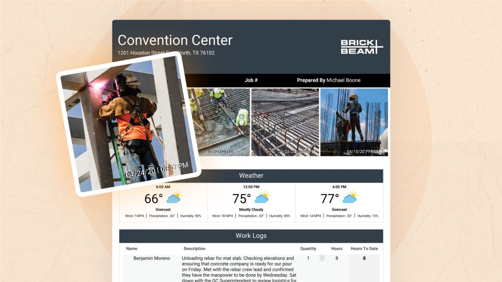 Raken daily report cover photos.