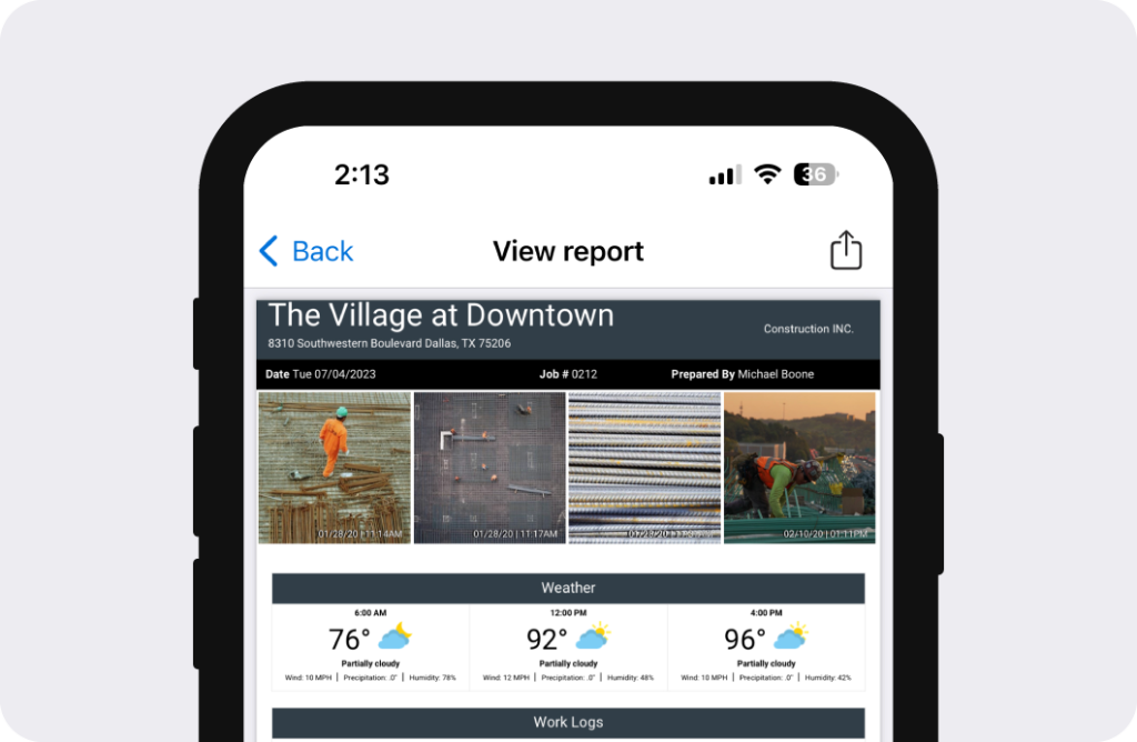 construction daily reporting app.