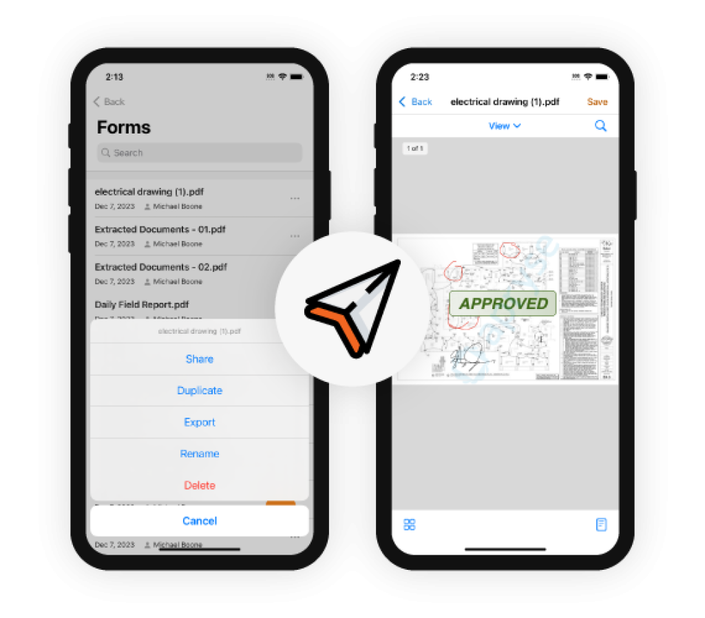 Using Raken's construction forms app.