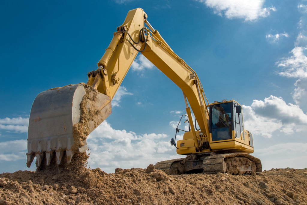 excavator on a construction site.