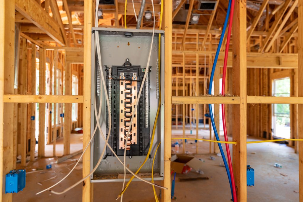 electrical box on construction site.