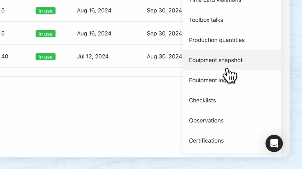 screenshot from Raken construction reports app.