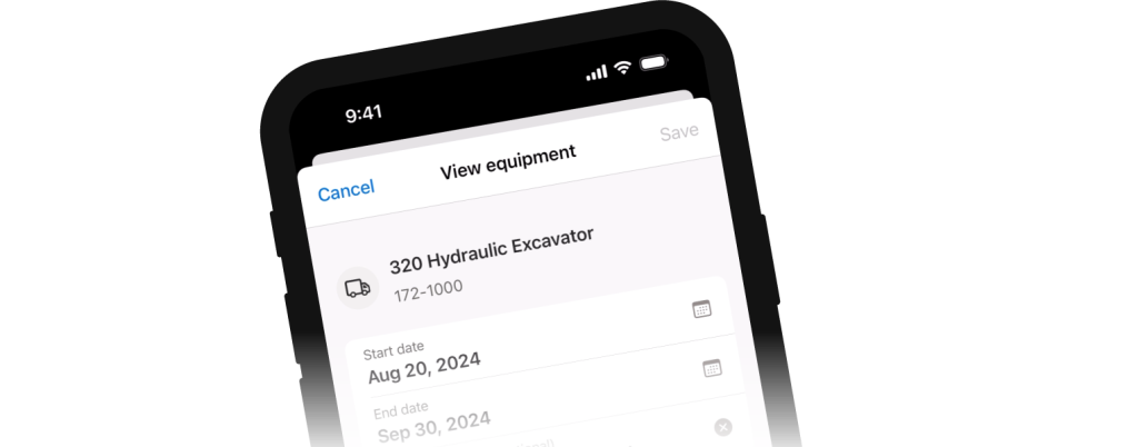 Raken construction equipment management app on mobile.