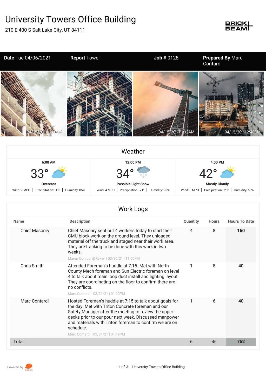 digital daily report example.