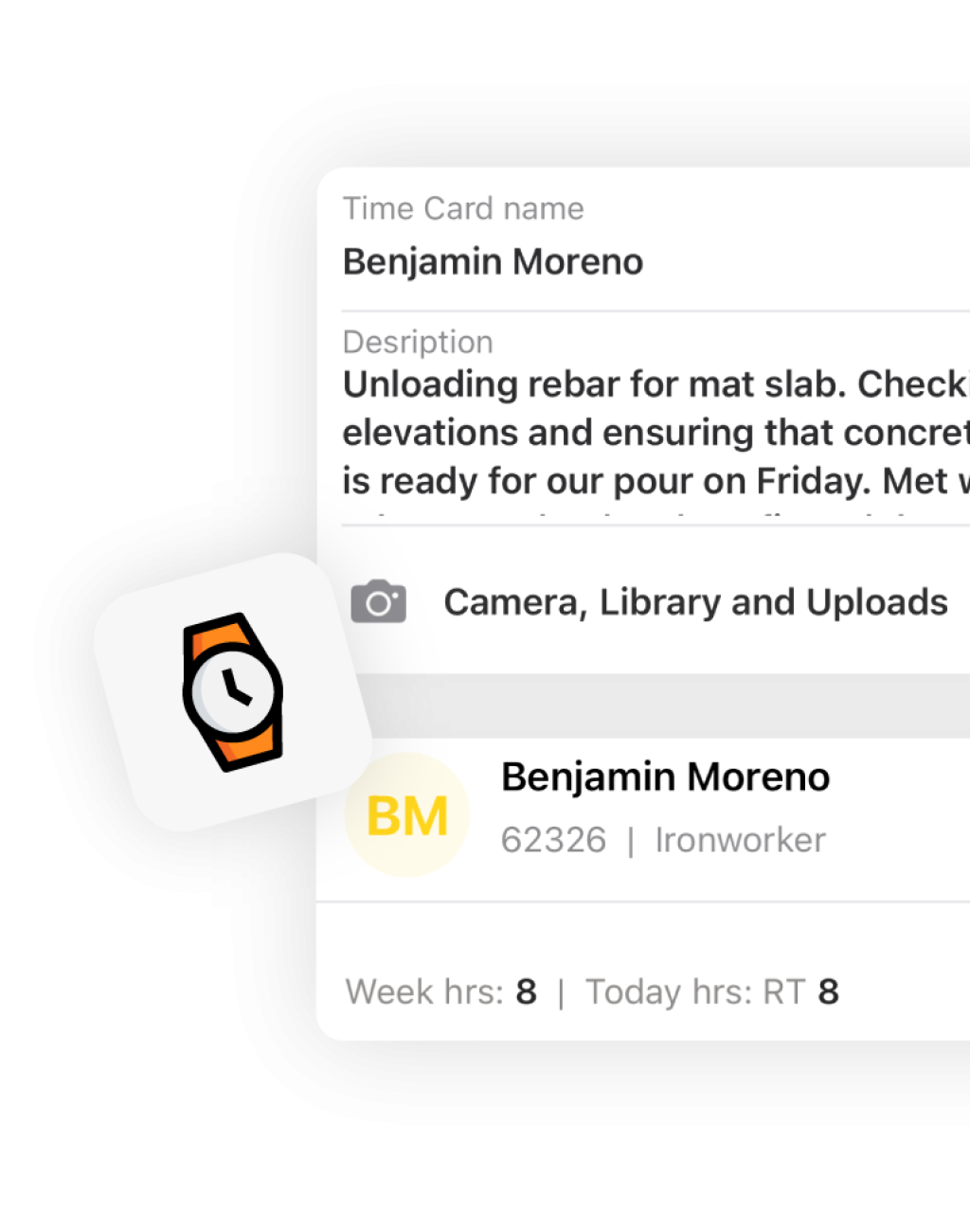 construction time card app.
