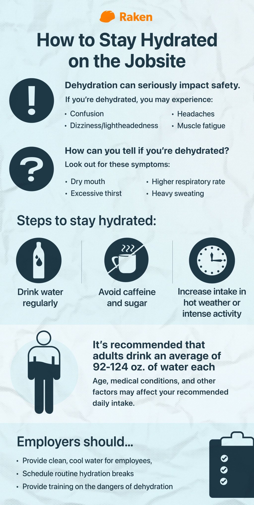 hydration / dehydration construction infographic.