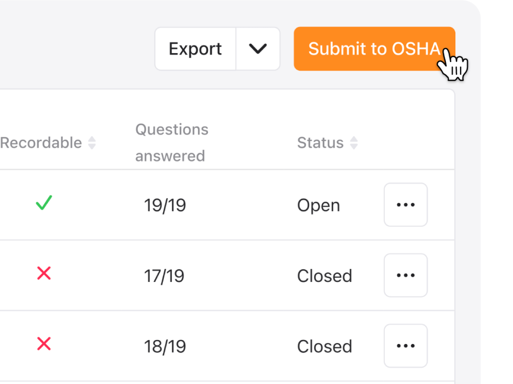 Submitting illness and injury reporting data to OSHA.