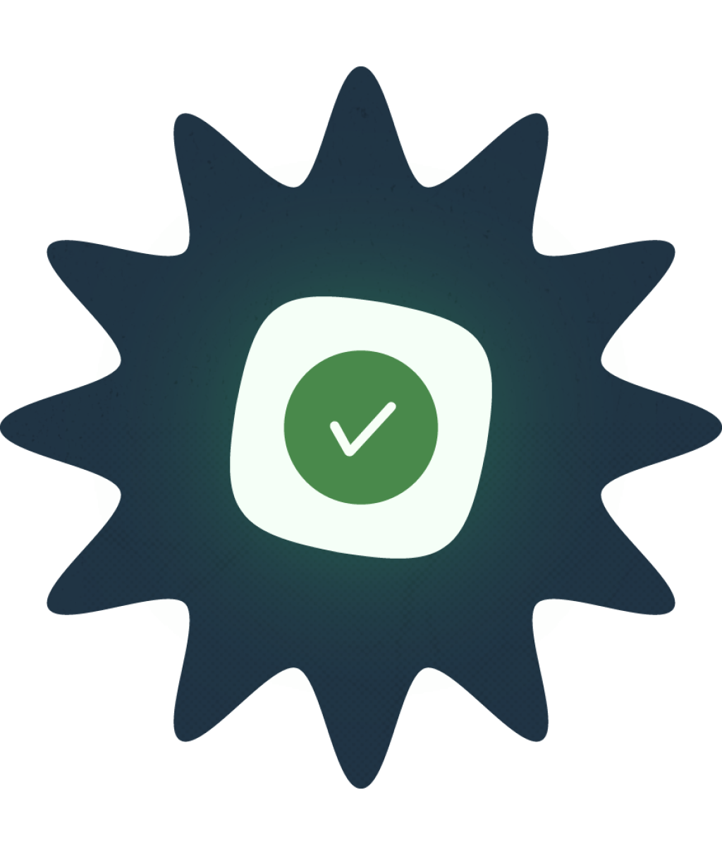 green checkmark.