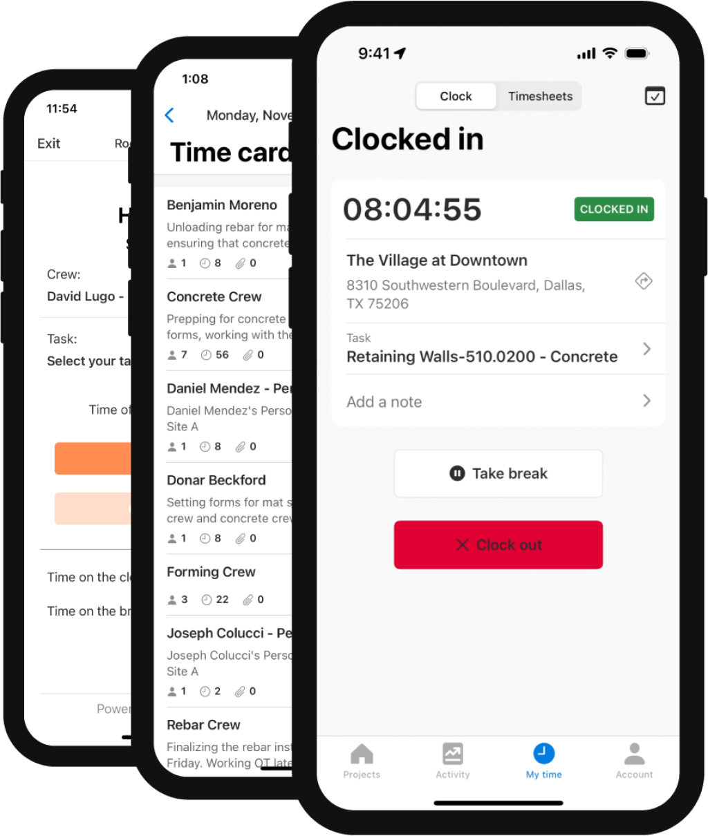 construction time tracking app.