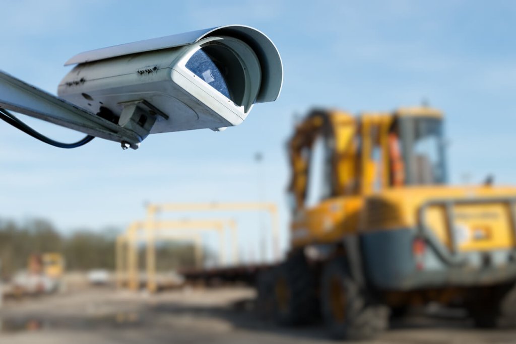 security camera on a construction site.