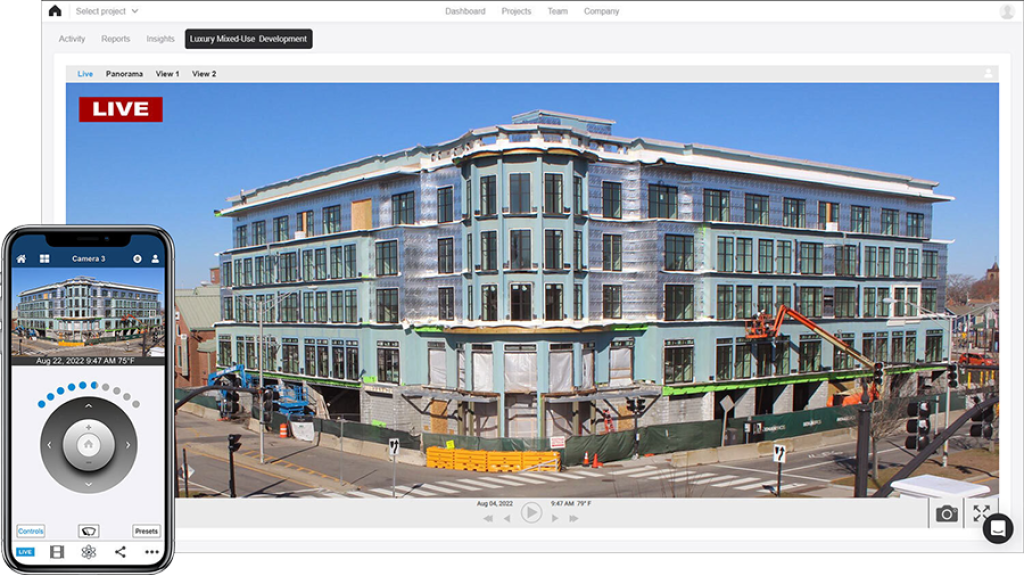 Earthcam + Raken integration screenshot.