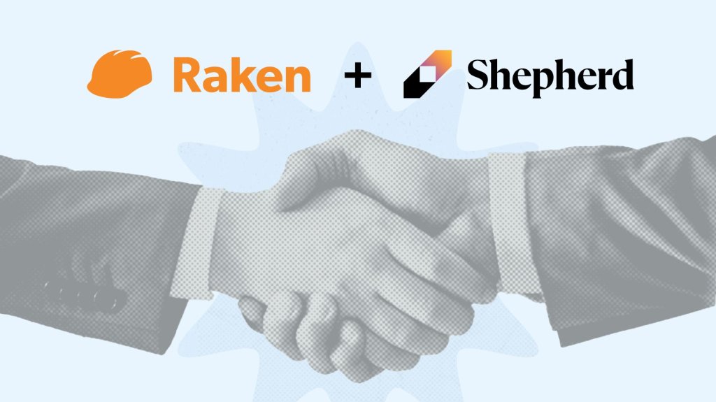 Raken and shepherd insurance logos with handshake.