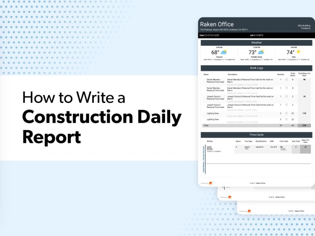 How to Write a Construction Daily Report.
