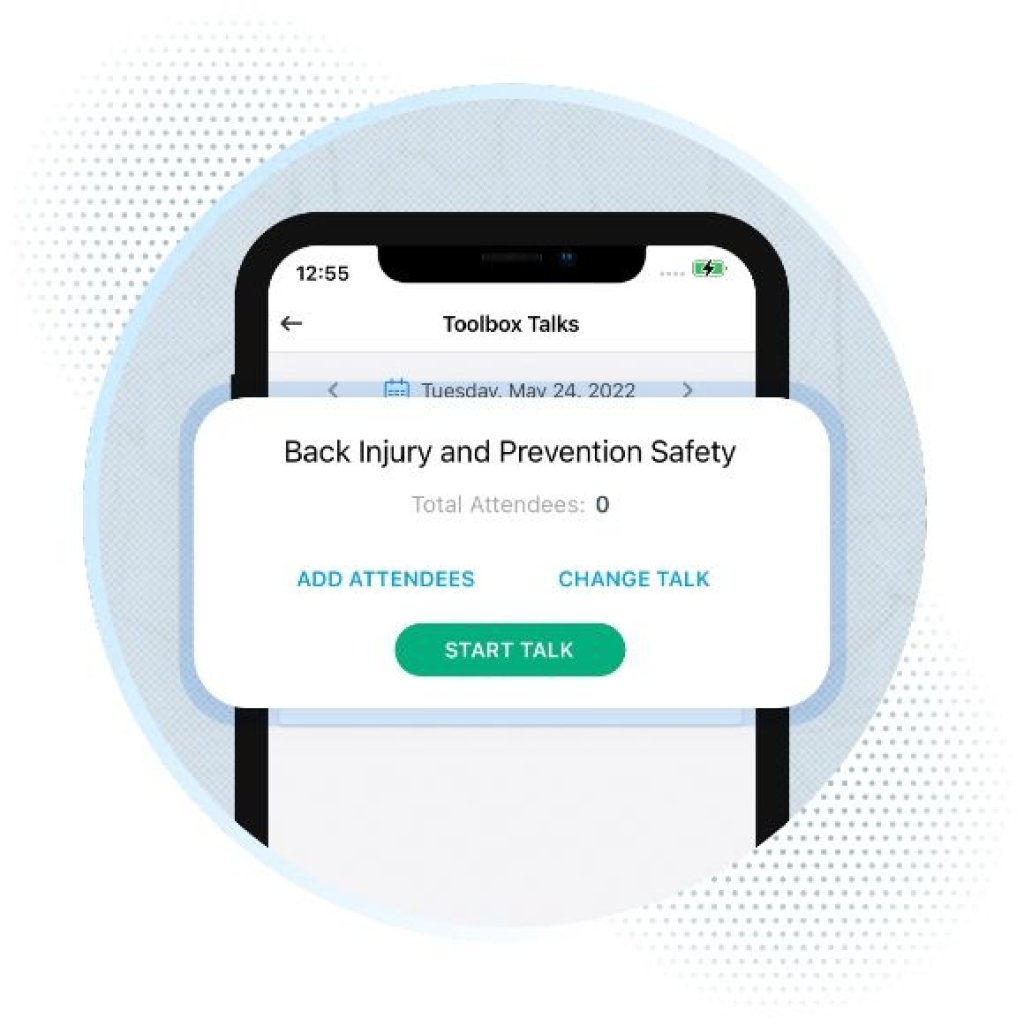 toolbox talk feature in Raken app.