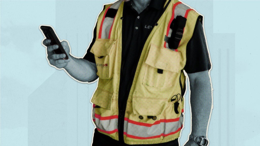 construction worker in yellow safety vest.