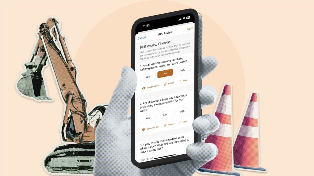 Raken safety tools on mobile safety cones.