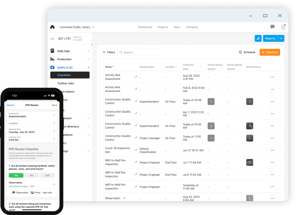 construction checklist templates.