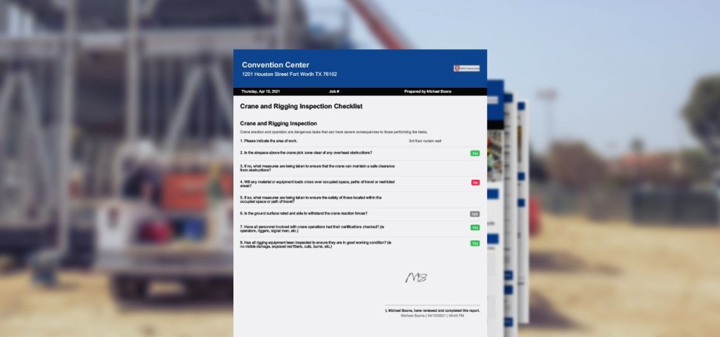 Raken construction checklist report.