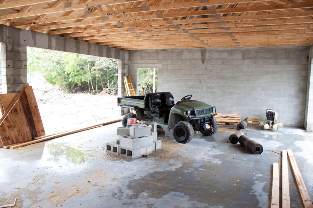 utility vehicles on a construction site.