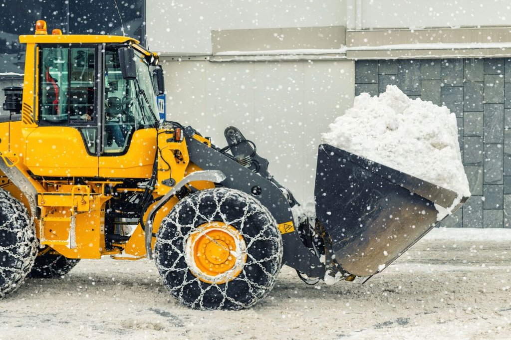snow removal on construction site.