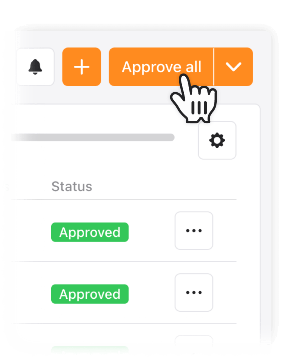 Approving a construction timesheet in Raken.