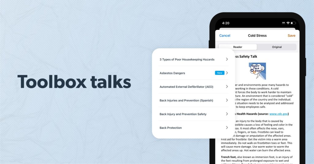Toolbox talks in Raken.