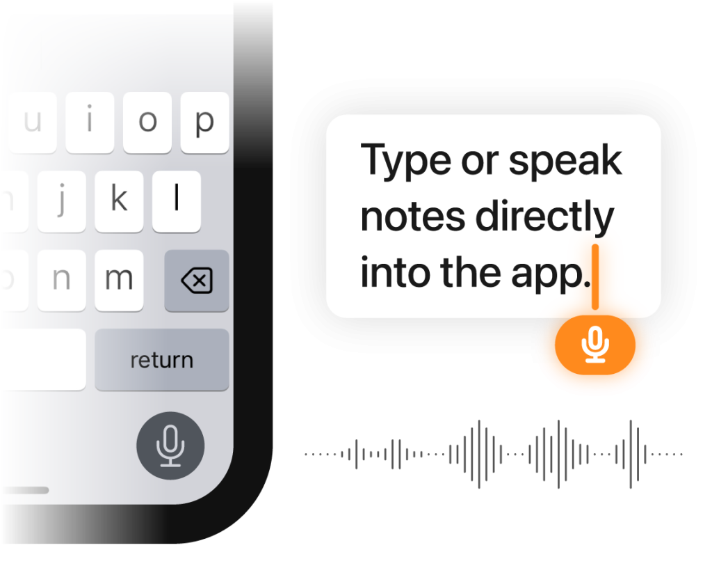 Adding a voice-to-text note in Raken.