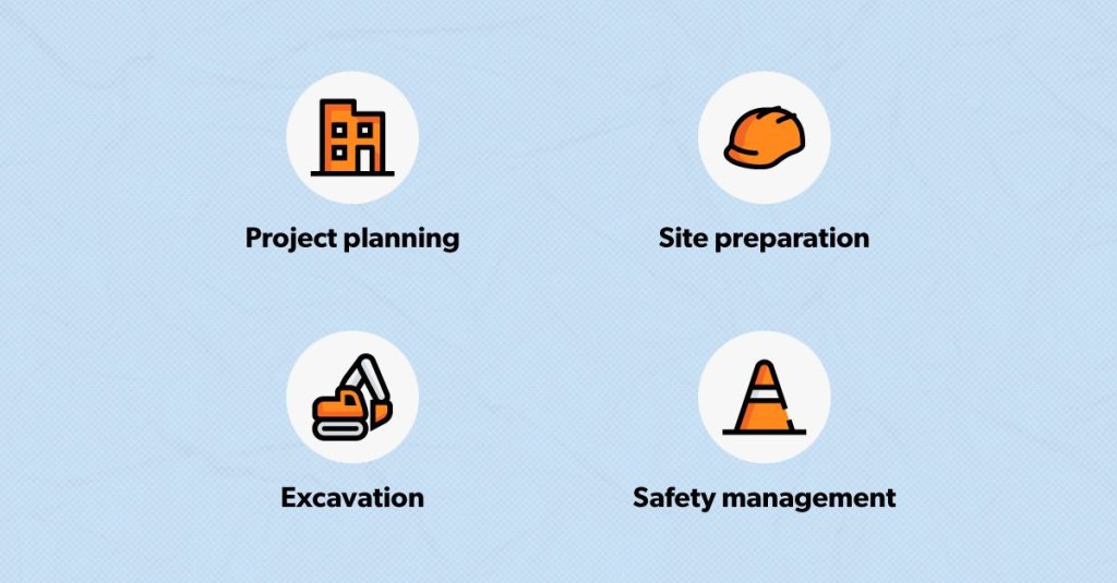 Excavating contractor skills.