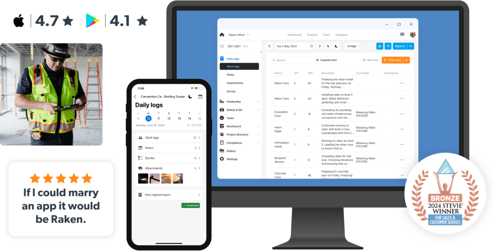 Raken App star ratings, awards, and reviews.
