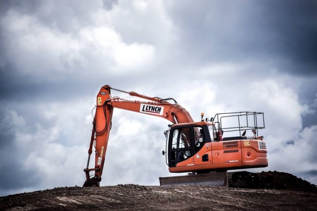 Excavator on construction site.