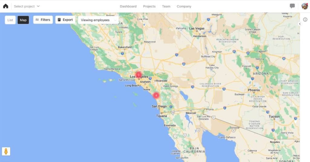 labor management map feature.