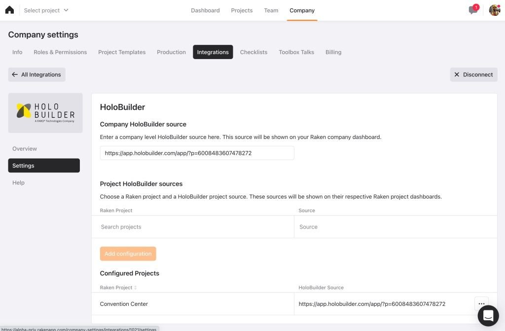 screenshot of raken and holobuilder setup.