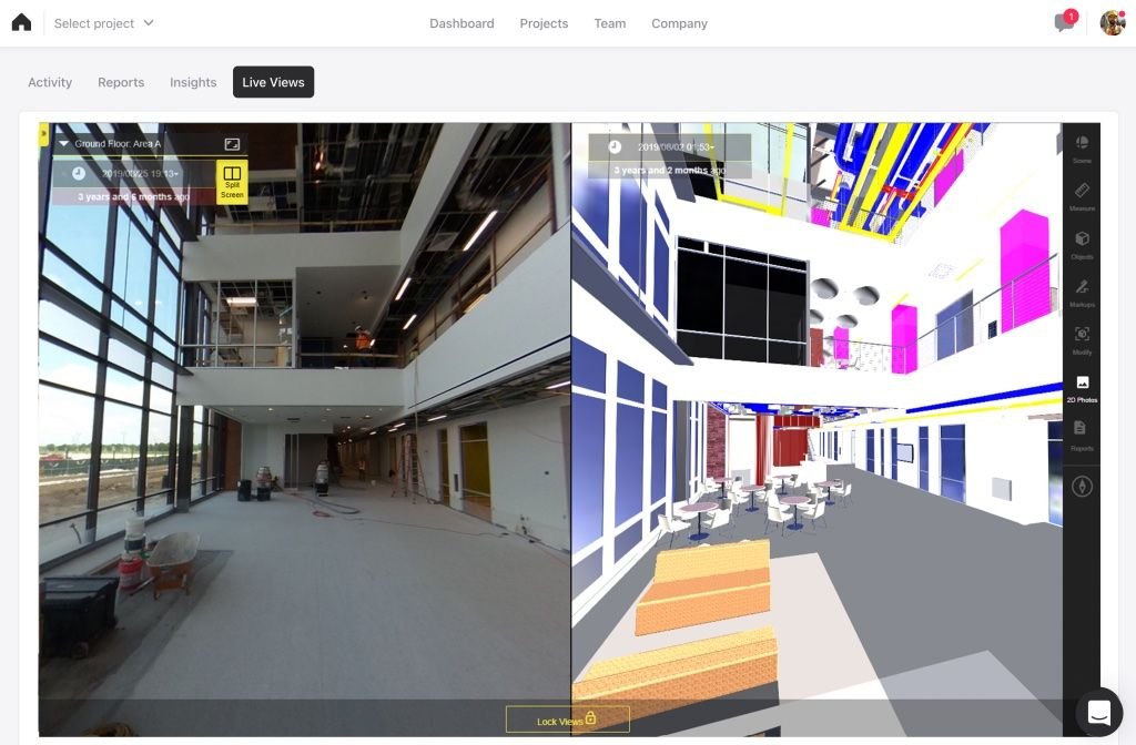 screenshot of raken and holobuilder dashboard.